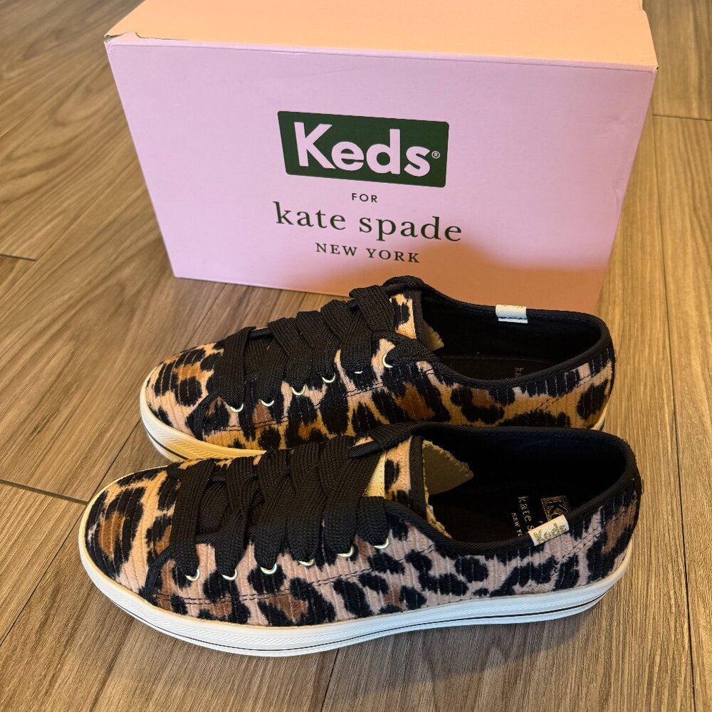 NWT Kate Spade x Keds Triple Kick Leopard Corduroy Size 6.5